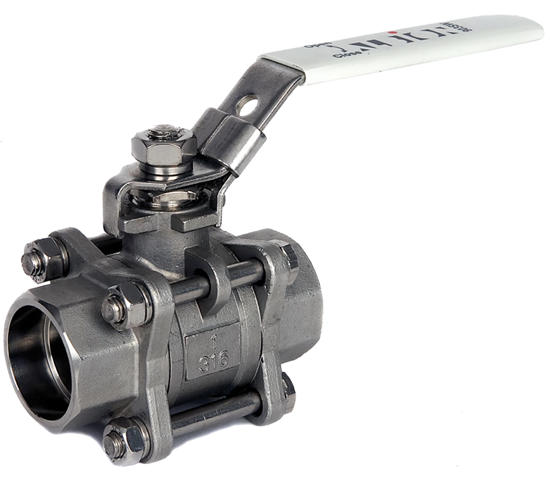 Albion ART 903SW PN82 Stainless Steel 3 Piece Ball Valve Socket Weld