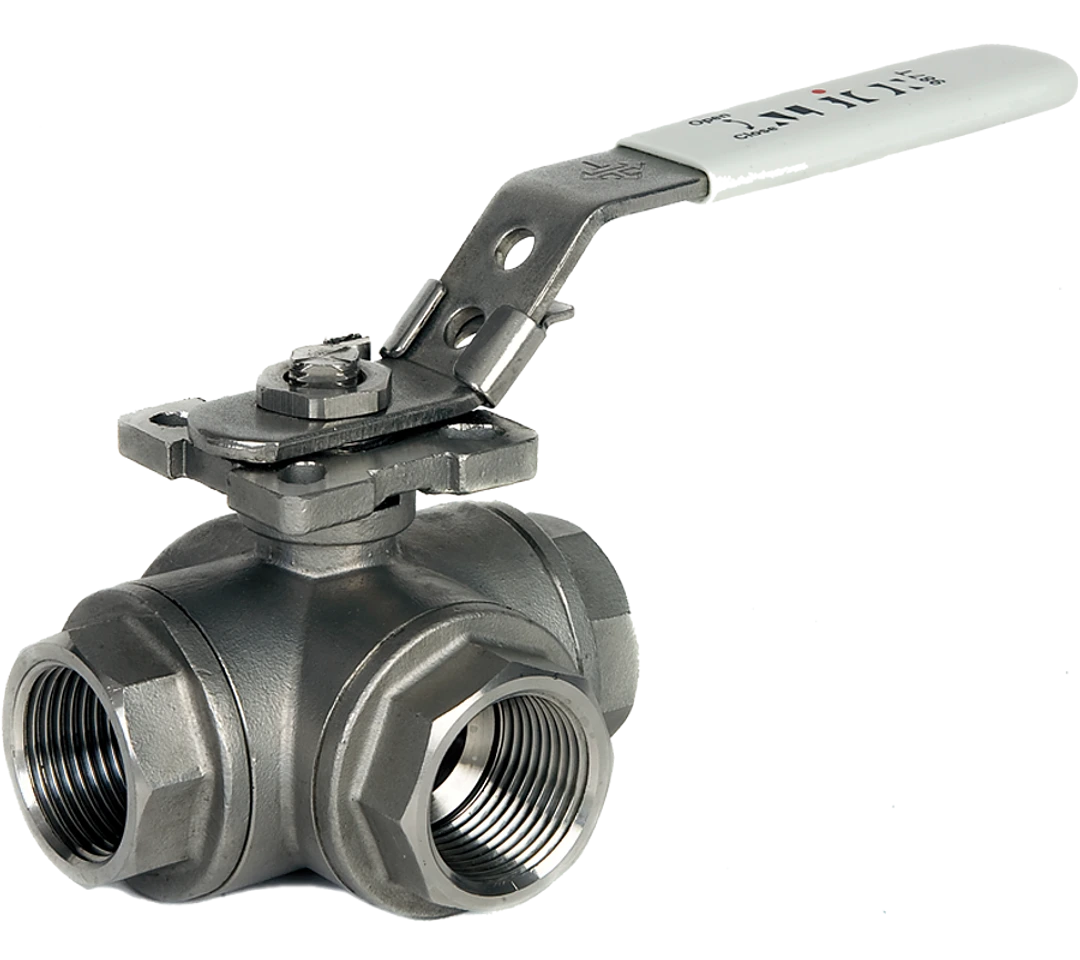Albion ART 987T PN82 Stainless Steel - 3 Way Ball Valve T Port BSPT